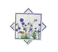 40Pcs Floral Paper Napkins Summer Watercolor Blue Wildflower Hydrangea Disposable Napkins Flower Blossom Luncheon Dinner Napkin for Spring Wedding Baby Shower Birthday Tea Party Supplies 6.5"