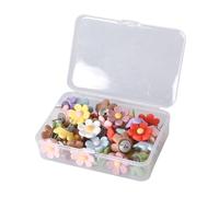 40Pcs Flower Push Pins, Fashion Drawing Pins,Durable and Rust-Proof, with Storage Box, Cork Board Pin Accessories for Cork Boards, Bulletin Boards, Maps. for School and Office (color)