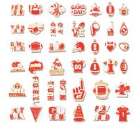 40PCS Football Charms for Jewelry Making, Enamel Game Day Charms for Bracelet Necklace Earrings Making Sports Football Bag Keychain Charm Cheer Mom Accessories (Orange White)