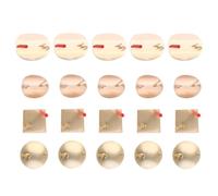 40pcs Geometric Retro Ear Studs Alloy Silver Earrings for Women | Golden Coating, Textured Surface, Protective Cover Included, Convenient Storage, DIY Unique Earrings, Graceful Random Style