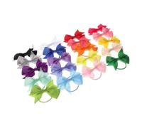 40pcs Girl Bow Elastic Hair Ties with Sturdy Polyester Band | 2 Inch Mini Boutique Style, Integrated Wide Bow Design, Gentle Elasticity for Daily Wear and Play