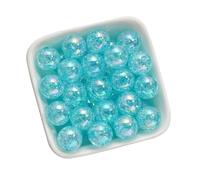 40pcs Glitter Acrylic Round Beads 12mm Sky Blue Loose Beads for Crafting