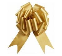 40pcs Gold 30mm/3cm Large Ribbon Pull Bows for Party Wall, Gift Wraps, Christmas Trees, Wedding, Birthday Hampers Decoration Florist Pullbows