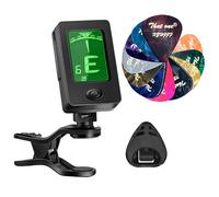 40pcs Guitar Picks,Guitar Tuner Clip on Chromatic Digital Tuner, Guitar tuner, Guitar Picks, Suitable for acoustic guitar, electric guitar, bass (0.46 0.71 0.96 1.2mm)