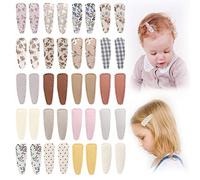 40pcs Hair Clips for Girls Flower Patterns Snap Hair Clips Barrettes Floral Wrapped by Cloth Hair Pins Hair Accessories for Baby Girls Infants Toddler Kids(PP174AA01)
