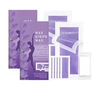 40Pcs Hair Removal Wax Strips,2 IN 1 Facial Body Wax Strips with 10 Finish Wipes,Bikini Hair Removal for Travel & Home for Face,Body, Arms, Legs, Underarms (A, 2PACK)