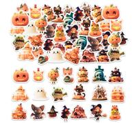 40PCS Halloween Stickers,Cartoon Pumpkin, Witch, Ghost, Cat Halloween Element Stickers for Children Teens Adults Travel Case, Laptop, Planners, Calendars, Scrapbook, Suitcase, Notebooks, Journal