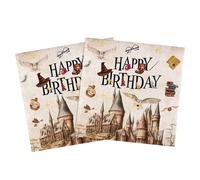 40Pcs Happy Birthday Disposable Napkins, Magic Theme Birthday Party Napkins for All Ages and Unisex, Party Serviettes for Celebrations & Special Occasions 16.5x16.5cm