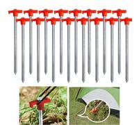 40Pcs Hard Ground 25Cm Rock Pegs Hook Top Camping Tent Uk
