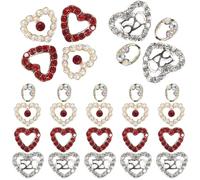 40pcs Heart Nail Charms Zinc Alloy Decorations for DIY Manicures | Shining Cut Surface, Elegant Stylish Look, for Home Nail Artists, Also Shoes and Crafts