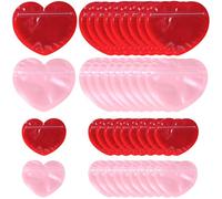 40Pcs Heart-Shaped Candy Gift Bags Jewelry Packaging Bag Valentine's Day Red Pink Heart Clear Resealable Baggies Small Plastic Resealable Bag Packaging Supplies for Mother's Day Wedding Gift Wrap