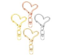 40pcs Heart Shaped Key Buckles for DIY Crafting Zinc Alloy Delicate