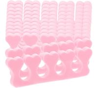 40pcs Heart Shaped Pink Toe Separators for Manicure and Nail Art