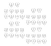 40Pcs Heart Shaped Plastic Clear Tealight Cups Candle Containers Empty Candle for Wedding Party Decoration Craft Supplies