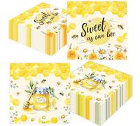 40PCS Honey Bee Paper Napkins - Yellow Watercolor Swee Bee Design Napkins for Baby Showers, Birthday Parties, Afternoon Tea, Daily Dining, Farm-Themed Gatherings, Girls’ Tea Parties, Bridal Showers