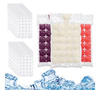 40Pcs Ice Cube Bags, Disposable Freezer Bags with Self Sealing Design, Cube Maker Mould for Drinks, Cocktails, Parties and Travel, Plastic Frozen Storage Solution