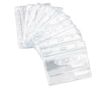 40pcs ID Card Holder Clear Visitor Badge Holder, 98 x 82mm Horizontal Name Tag Card Holders Waterproof Lanyard Card Holder Conference Staff Badge Horizontal ID Holders for Office School