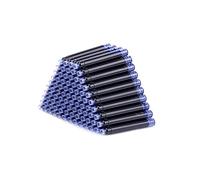 40Pcs Ink Cartridge Disposable Erasable Blue Fountain Pen Refills Black Refills 3.4 mm Bore Diameter Universal Ink Sac (40Pcs Blue(erasable))