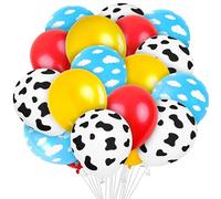 40PCS Inspired Cartoon Balloons,12 Inch Birthday Party Decorations Kids' Party Balloons Cow Print Sky Blue Cloud Balloon Arch Garland Kit for Boys Girls Farm Themed Colorful Party Decor
