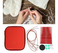 40pcs Interchangeable Knitting Needle,Interchangeable Circular Knitting Needles Set,Interchangeable Crochet Needles with Storage Bag for Brginner Experienced Knitting Lovers