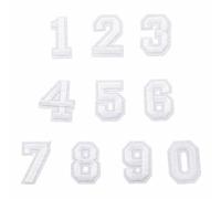 40PCS Iron On Numbers Patches, Embroidered Number Patches from 0 to 9, Applique for Clothes, Dress, Hat, Jeans, DIY Accessories, White, Iron On Numbers