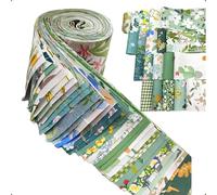 40Pcs Jelly Roll Fabric, Green Fabric Jelly Rolls Strips for Quilting/Crafting/Sewing, Precut Patchwork Cotton Fabrics Bundles for Holiday DIY Craft, Blanket, Upholstery, Home Decor, Purse (#GR)