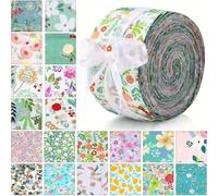 40pcs Jelly Roll Fabric Strips, Cotton Quilting Fabrics, DIY Quilt Fabric Bundles Floral Pattern Sewing Patchwork Colorful for Quilting Suit Apparel, Upholstery and DIY Gifts