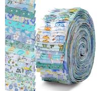 40pcs Jelly Roll Fabric Strips,Cotton Quilting Fabrics,Floral Pattern Patchwork Crafts for Duvet Covers Small Purses Tablecloths Handbags Blue