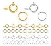 40Pcs Jewellery Making Set Gold Silver Small Spring Clasps and Jump Rings
