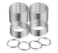 40Pcs Key Rings Assortment, Split Key Ring Loops in 4 Sizes 20mm,25mm,28mm,30mm for Key Chain Dog Pet Collar Tag DIY Craft Car Key