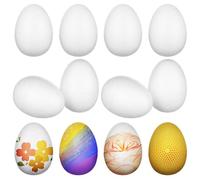 40pcs Large White Foam Egg for Crafting, Floral Arrangements, Easter | Solid Foam Shape, Smooth Paintable Surface, Skewer Insertable, Easy to Glue, for Teachers and Adults