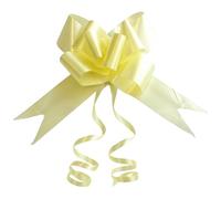 SHATCHI Large 30mm/3cm Ribbon Pull Bows for Party Wall, Gift Wraps, Christmas Trees, Wedding, Birthday Hampers Decoration Florist, Light Yellow, 40pcs