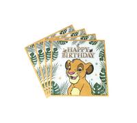40PCS Lion Beverage Happy Birthday Wildlife Napkins - Safari Baby Shower Decorations - Disposable Napkins for Girls Birthday Jungle Safari Themed Parties 6.5 in