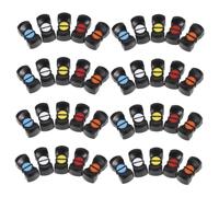 40pcs Live Mixer Fader Caps 4mm Plastic Slider Knob Replacement | Dual Colour Sets, Black Red White Blue Yellow Orange, 8 Each Pair, Live Control and Educational Events