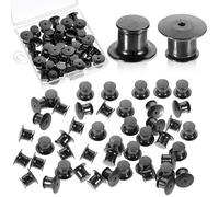 40Pcs Locking Pin Back Black Locking Pin Keepers Metal Pin Backing for Brooch Keepers Clasp Needle Back Lock Locking Pin Keeper Clasp for DIY Crafts Brooches Lapels Needles