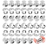 40pcs Locking Pin Backs for Enamel Pins - Metal Pin Backs Locking with Plastic Box, Silver Locking Pin Backs Bulk, Pin Keepers Clasp for Brooches