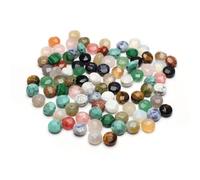 40pcs Loose Healing Beads Faceted Oblate Shape Natural Necklace Stone Pendants Crystal Pendants for Jewelry Making, DIY Crafts
