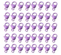 40pcs Love Heart Lobster Claw Clasps in Various Color Jewelry Accessory for Necklace Keychain Creation Decorative Clasps