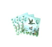 40Pcs Luck Duck Paper Napkins Watercolor Duck Birthday Decorations Mallard Duck Baby Shower Decorations Supplies 6.5in
