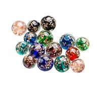 40Pcs Luminous Glass Beads Lampwork Beads Glow in The Dark Beads Round Loose Spacer Beads Charms for DIY Craft Jewelry Making Bracelet Beading Mixed 12MM