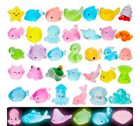 40pcs Luminous Mini Ocean Resin Animals,40 Styles Tiny Sea Animals Glow in The Dark Miniature Little Small Resin Animal Figures Bulk for Fairy Garden Micro Landscape Aquarium Dollhouse Decor