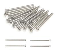 40PCS M3.5 Electrical Socket Screws, Silver Flat Head Slotted Machine Screws, Length 30mm, Electrical Switch Screws for Socket & Switch Installation, Back Boxes & Faceplates
