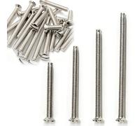 40PCS M3.5 Electrical Socket Screws, Silver Flat Head Slotted Machine Screws, Mixed Length 30mm, 40mm, 50mm, 60mm, Electrical Switch Screws for Socket & Switch Installation, Back Boxes & Faceplates