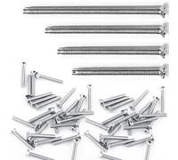 40PCS M3.5 Electrical Socket Screws, Silver Flat Head Slotted Machine Screws, Mixed Length 40mm, 50mm, 60mm, 75mm, Electrical Switch Screws for Socket & Switch Installation, Back Boxes & Faceplates