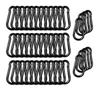 40PCS M5 Black Carabiner Clip, 3/16Inch Snap Hook Quick Link Small Clips, 2'' Spring Carabiner Link Buckle for Fishing Camping Hammock Dog Leashes-220LBS Holding Capacity