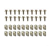 40Pcs M6-.0 Body Bolts U-Nuts Clips Carbon Steel Yellow Zinc Finish, Engine Undertray Cover Fasteners Push Retainers for Infiniti, 20mm Length with 18mm Washers