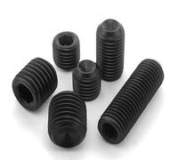 40Pcs M8-1.25x8mm Black Hex Socket Set Screw Grub Screws,Headless Cup Point,Flat Point Grub Bolt,Internal Hex Drive,Alloy Steel,Grade 12.9 Carbon Steel,for Towel Rack Door Knob