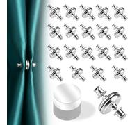 40Pcs Magnets Curtain Clips with 20PCS Self-Adhesive Patch Light Leakage Prevention Strong Curtain Magnetic Hem Closure Buckle No Sewing Easliy Install forBathroom Bedroom Office Draperies 20 Pairs