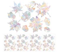 40pcs Maple Leaf Prism Window Clings, Sun Catcher Stickers Static Film Non Adhesive Anti-Collision for Bird Strike Prevention Rainbow Decal for Glass Doors Indoor Autumn Tint Decorations Fall Decor