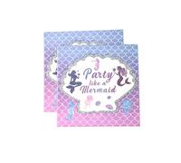 40Pcs Mermaid Party Paper Napkins Disposable Dessert Napkins for Girl’s Birthday Baby Shower Wedding Hawaii Ocean Under the Sea Cocktail Party Paper Dinnerware Set 6.5in